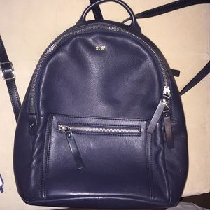 Navy blue Gianni Conti leather bookbag